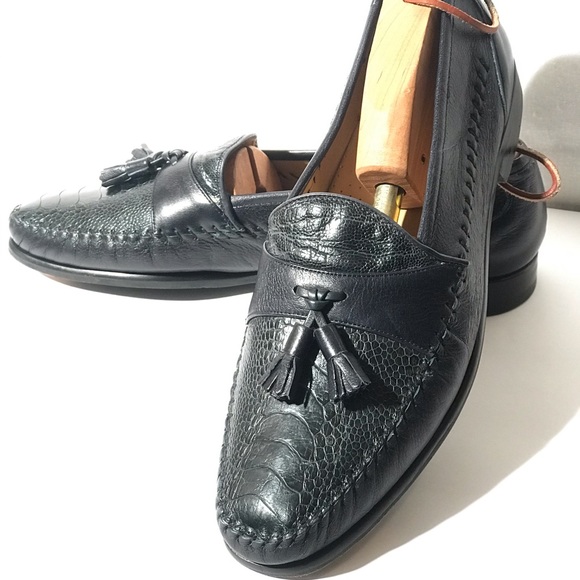 Navy Blue Genuine Ostrich By Johnston & Murphy main image 7